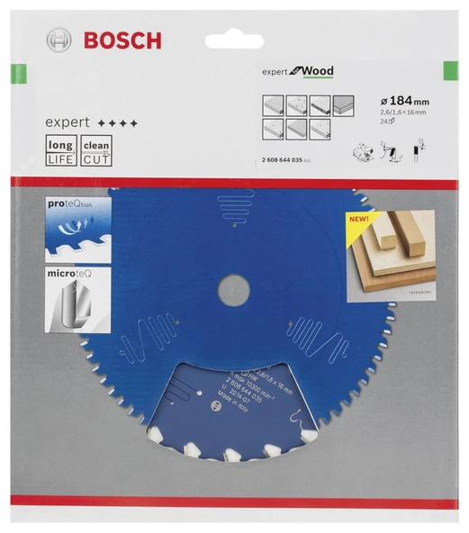 Bosch - Expert Serisi Ahşap için Daire Testere Bıçağı 184*16 mm 24 Diş - 2