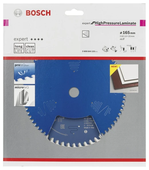 Bosch - Expert Serisi Yüksek Basınçlı Lamine Panel ve Trespa için Daire Testere Bıçağı 165*20 mm 48 Diş - 2