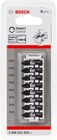 Bosch - Impact Control Serisi Vidalama Ucu 8'li PH2 *25mm
