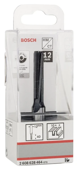 Bosch - Standard Seri Ahşap İçin Çift Oluklu, Sert Metal Ekstra Uzun Düz Freze Ucu 12*10*81mm - 2