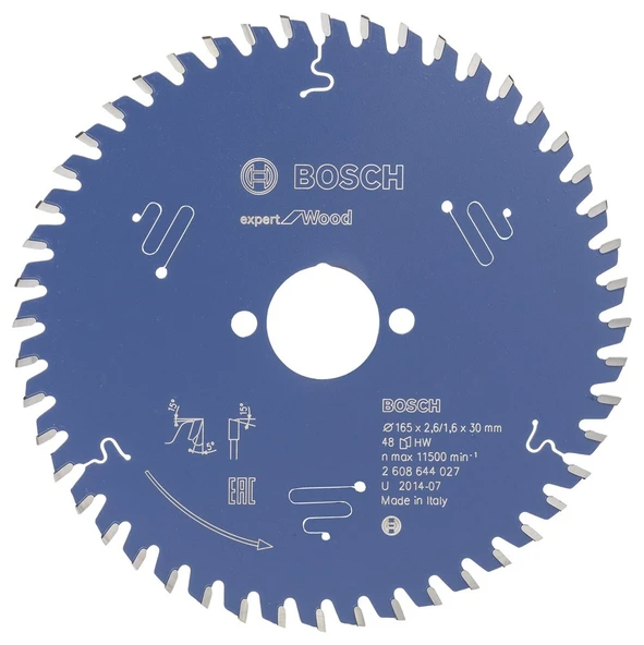 Bosch - Expert Serisi Ahşap için Daire Testere Bıçağı 165*30 mm 48 Diş