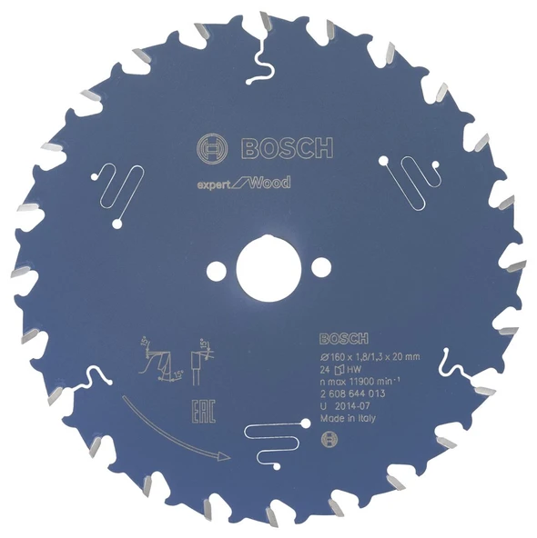 Bosch - Expert Serisi Ahşap için Daire Testere Bıçağı 160*20 mm 24 Diş