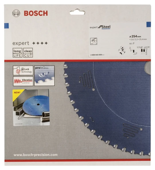 Bosch - Expert Serisi Metal için Daire Testere Bıçağı 254*25,40 mm 60 Diş - 2