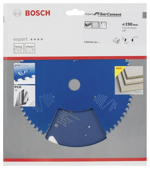 Bosch - Expert Serisi Lifli Çimento Ve Alçıpan için Daire Testere Bıçağı 190*30 mm 4 Diş - 2