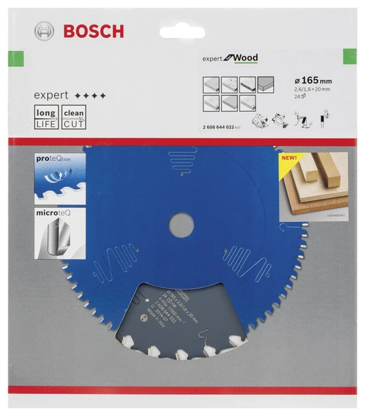 Bosch - Expert Serisi Ahşap için Daire Testere Bıçağı 165*20 mm 24 Diş - 2