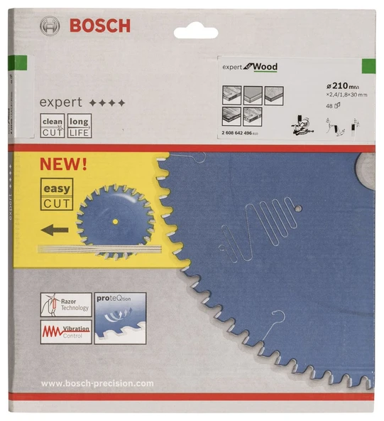 Bosch - Expert Serisi Ahşap için Daire Testere Bıçağı 210*30 mm 48 Diş - 2