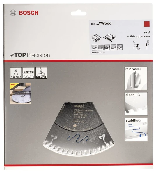 Bosch - Best Serisi Hassas Kesim Ahşap için Daire Testere Bıçağı 250*30 mm 80 Diş - 2