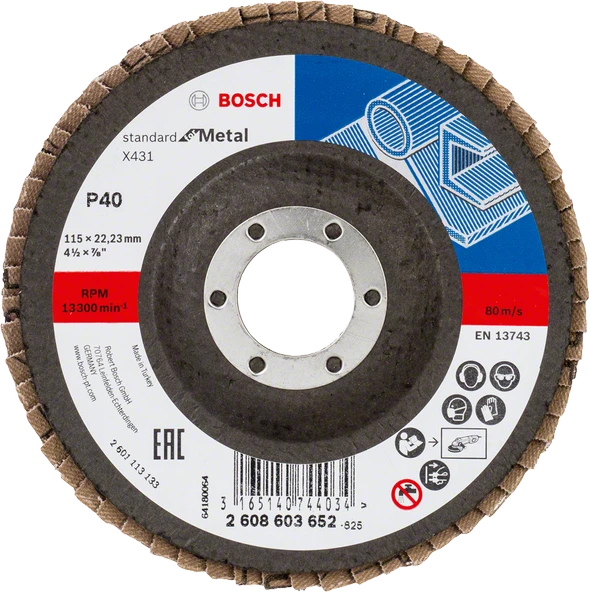 Bosch - 115 mm 40 Kum Standard Seri AlOX Flap Disk
