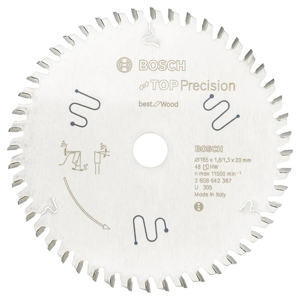 Bosch - Best Serisi Hassas Kesim Çoklu Malzeme için Daire Testere Bıçağı 165*20 mm 56 Diş