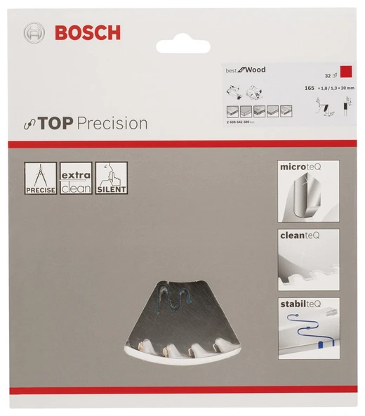 Bosch - Best Serisi Hassas Kesim Ahşap için Daire Testere Bıçağı 165*20 mm 32 Diş - 2
