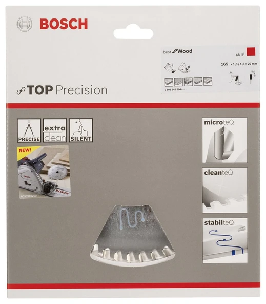 Bosch - Best Serisi Hassas Kesim Ahşap için Daire Testere Bıçağı 165*20 mm 48 Diş - 2