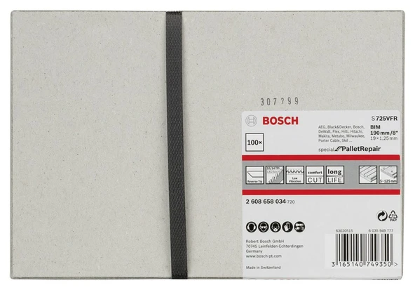 Bosch - Special for Serisi Palet Tamiri için Panter Testere Bıçağı S 725 VFR 100'lü - 2