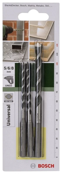 Bosch - SDS-Quick, Uneo için Çok Amaçlı Matkap Ucu SETİ 5-6-8 mm - 2