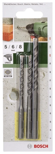 Bosch - SDS-Quick, Uneo için Beton Matkap Ucu SETİ 5-6-8 mm - 2