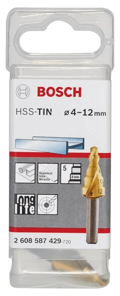 Bosch - HSS-TiN 5 Kademeli Matkap Ucu 4-12 mm - 2