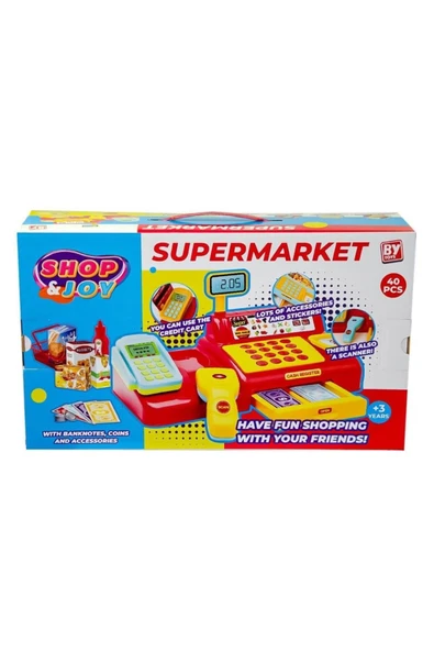 Shop-joy Süper Market Yazar Kasası 43 Parça Eğitici Yazar Kasa Oyun Seti-benim Ilk Marketim