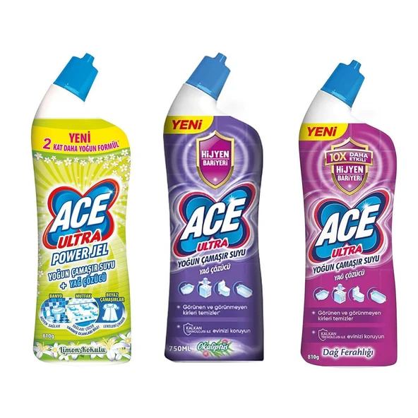 Ace Ultra Yağ Çözücü 750 ml 3 lü Karma Paket