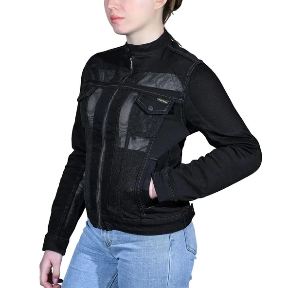 RIDER DENIM EFİL KADIN MOTOSİKLET MONT ürün görseli 1