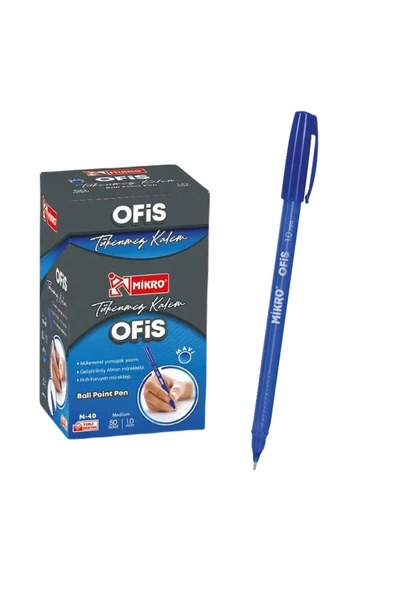 MİKRO TÜKENMEZ KALEM OFİS TİPİ M-40 MAVİ