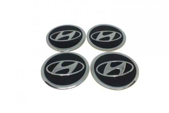 Hyundai Alüminyum Yapıştırma Jant Göbeği Siyah 4lü 60mm