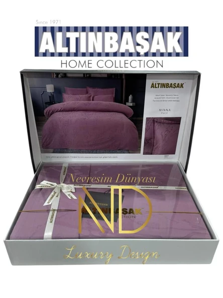 Altınbaşak Jakarlı Saten Çift Kişilik Nevresim Takımı Dıamond Coin ürün görseli