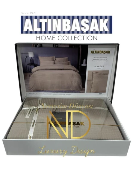 Altınbaşak Jakarlı Saten Çift Kişilik Nevresim Takımı Dıamond Sabre
