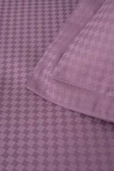 Altınbaşak Jakarlı Saten Çift Kişilik Nevresim Takımı Dıamond Puce - Resim 5