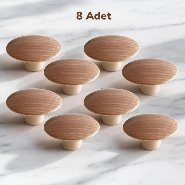8 Adet Bohem Plastik Kulp Ceviz Bombeli Düğme Mobilya Mutfak Dolap Dolabı Çekmece Kulbu Kulpları ürün görseli 1