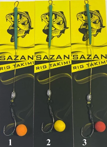Hazır Yüzen Sazan Rig Takımı Yuvarlak Yüzen Pop-Up Vidalı