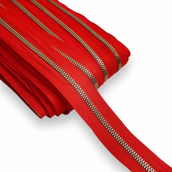 Çanta Fermuarı Altın Dişli ( 1 Metre ) 2 Başlık Hediyeli - 3