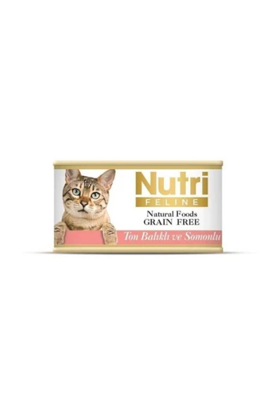 Nutri Feline Ton Balıklı Somonlu Tahılsız Yetişkin Kedi Konservesi 85 Gr