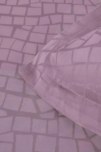 Altınbaşak Jakarlı Saten Çift Kişilik Nevresim Takımı Adelya Puce - Resim 4