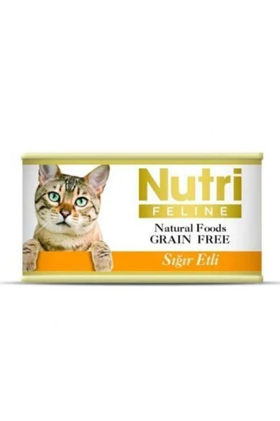 Nutri Feline Sığır Etli Tahılsız Yetişkin Kedi Konservesi 85 Gr