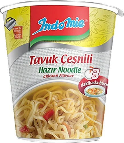 Indomie Noodle Tavuk Çeşnili 60 gr Bardak x 8 Adet