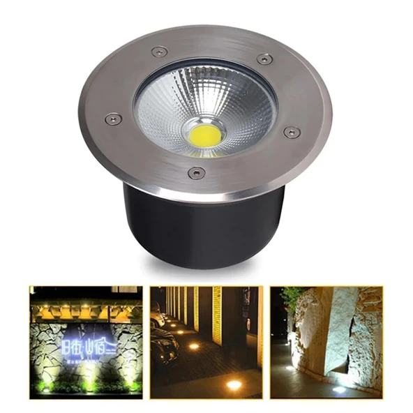 Sıva altı Led Armatür dekoratif ışık show gösteri yol aydınlatma açık alan enerji tasarruflu Yuvarlak zemin Doğal Beyaz 4000K A-1402 6W 220V - 7