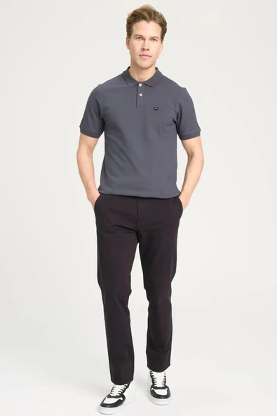 Wrangler Erkek Regular Fit Polo Antrasit Erkek Kısa Kol T-Shirt - Resim 2
