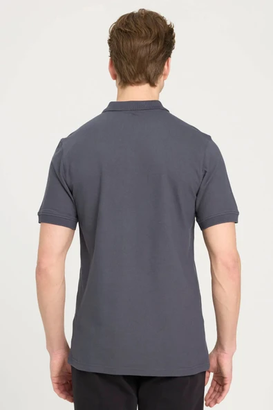 Wrangler Erkek Regular Fit Polo Antrasit Erkek Kısa Kol T-Shirt - Resim 3