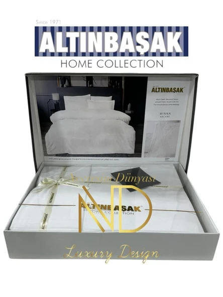Altınbaşak Jakarlı Saten Çift Kişilik Nevresim Takımı Mınna Arcane ürün görseli