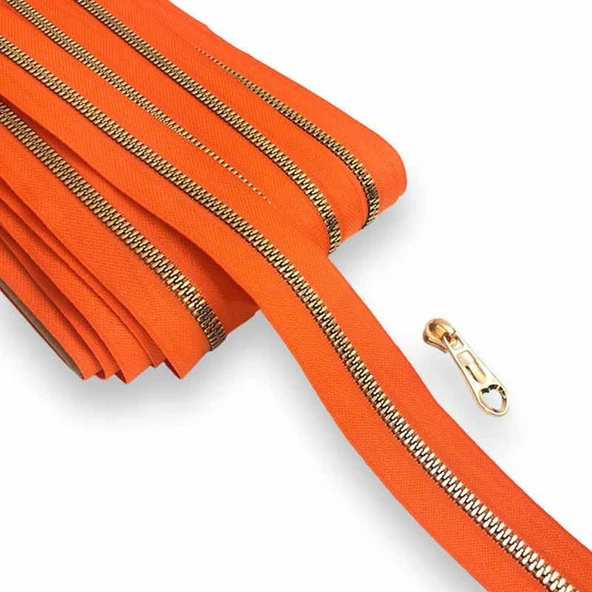 Çanta Fermuarı Altın Dişli ( 1 Metre ) 2 Başlık Hediyeli - 5