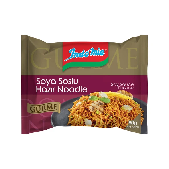 Indomie Noodle Gurme Soya Soslu 80 gr x 10 Adet - Resim 3