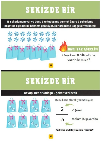 Çocuklara Kesirleri Öğreten YAZ-SİL Kitabı - 4