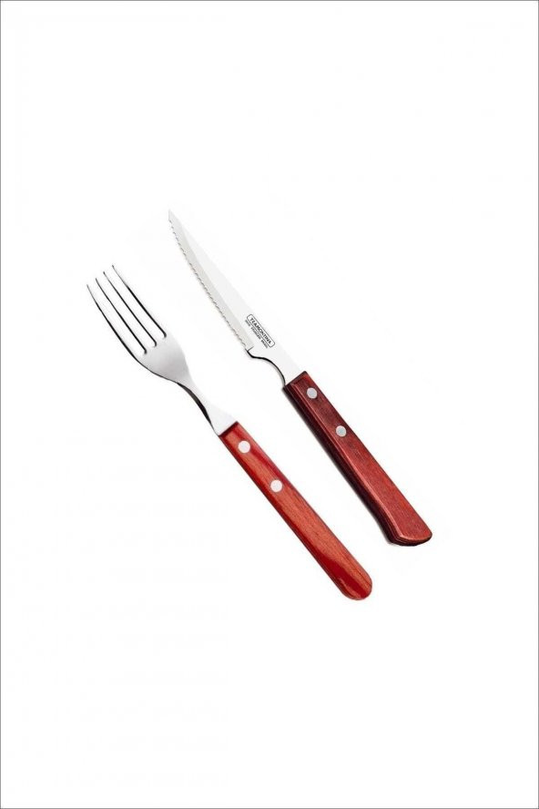 6 Kişilik Polywood Sap Steak Et Çatal Bıçak Seti - 2