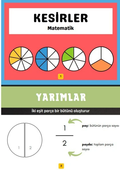Çocuklara Kesirleri Öğreten YAZ-SİL Kitabı - 2