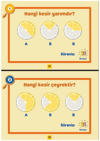 Çocuklara Kesirleri Öğreten YAZ-SİL Kitabı - 5