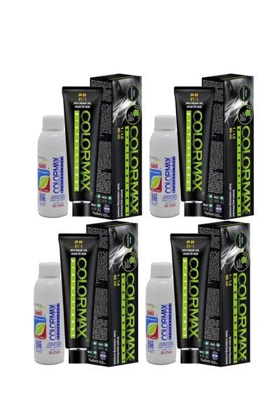 Colormax SPS172 Nouveau 2025/KY.GR Koyu Gri 60 Ml 4 Adet Saç Boyası + 4 Adet 90 Ml Oksidan Set