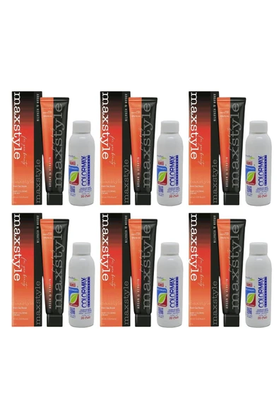 Maxstyle SPS640 Argan ve Keratin 2025/04.65 Yakut Kızılı 60 Ml 6 Adet Saç Boyası + 6 Adet 90 Ml Oksidan