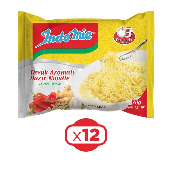 Indomie Noodle Tavuklu 70 Gr x 12 Adet ürün görseli