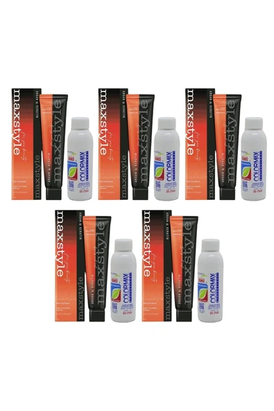 Maxstyle SPS237 Argan ve Keratin 2025/AC.GR Açık Gri 60 Ml 5 Adet Saç Boyası + 5 Adet 90 Ml Oksidan