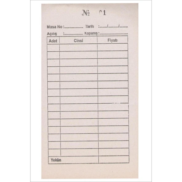 ADİSYON FİŞİ KÜÇÜK BOY - 2