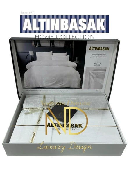 Altınbaşak Jakarlı Saten Çift Kişilik Nevresim Takımı Adelya Arcane ürün görseli